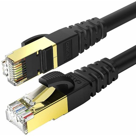 Cat 8 Ethernet-kabel, internetkabel med guldpläterade RJ45-kontakter 40 Gigabit/S höghastighetsnätverk - 2000 MHz – 2m svart
