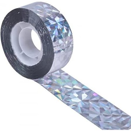 Fugleavvisende tape, reflekterende bånd for fugler, fugleavvisende tape, anti-fugl tape, reflekterende tape for hjem, hage og gård, 2,4 cm x 80 m