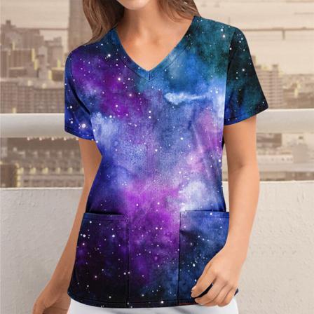 Kvinnor Butterfly Tunika Blus Med Fickor Tee