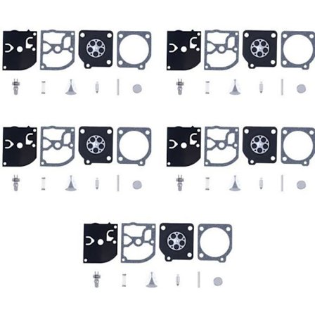 5 STK Karburator Carb Kit kompatibel med Husqvarna 51 55 49 45 240R Partner 400 410 450 460 490 510 Motorsav ZAMA RB 45 Hg