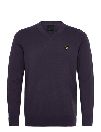 Cotton Merino V Neck Jumper Grey Lyle & Scott