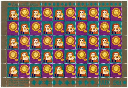 Danmark - julmärkeark 1981 - Takket - Ubrugt eller foldet