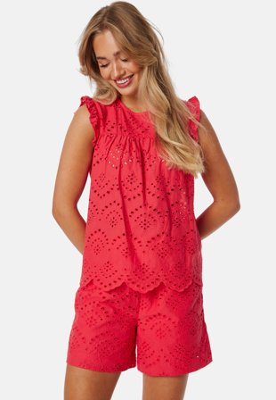 Pieces Pcvilde Sl Top Poppy Red Tøj
