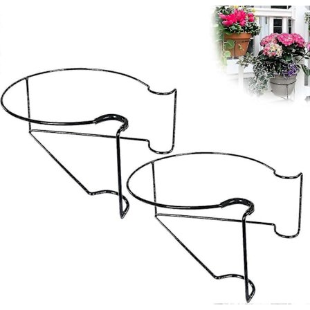 Flydende Have Rækværk Plantekasse Hylde, Metalfælder til Blomsterpotter på Lodret Rækværkshegn, Altan Trappe Plantestativ