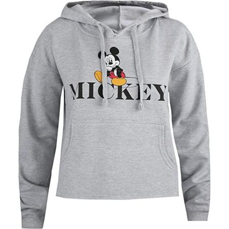 Disney Dam/dam Chill Mickey Mouse Crop Hoodie S Grå/black