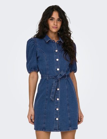 ONLY Onlvibbe Ss Belt Dnm Dress Noos - Navy - XS