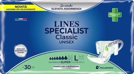 Lines Special Classic Pannoloni Mutandina Unisex Super Taglia L