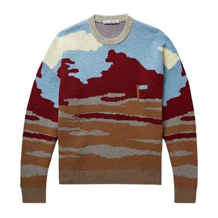 Acne Studios, Round-neck Knitwear Bruin, Heren, Maat:L