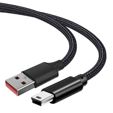 Nylonflettet Mini USB-kabel Ladekabel for spillkonsoller og kart-enheter