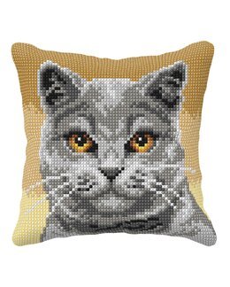 Stickpackung Kissen Britische Katze