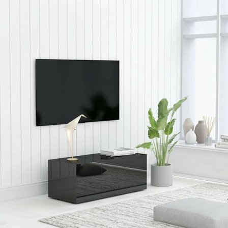 TV-bänk högglans svart 80x34x30 cm Konstruerat trä