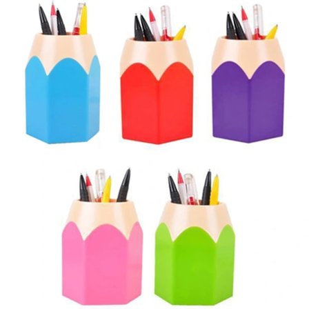 5-pak Blandede Pennevaser Pennestativ Makeupbørsteholder Skrivebordsorganisator (1 sæt 5 farver)