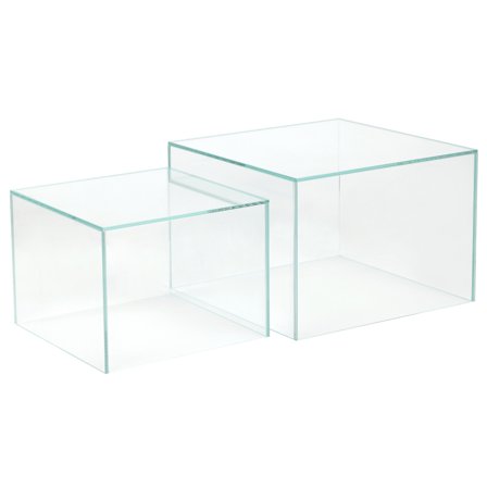 Quadro sofabordssæt, glas - Klar - 50/40x50/40x35/30 - Sofabord