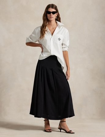 Polo Ralph Lauren Oversize Fit Logo Cotton Shirt - White - L