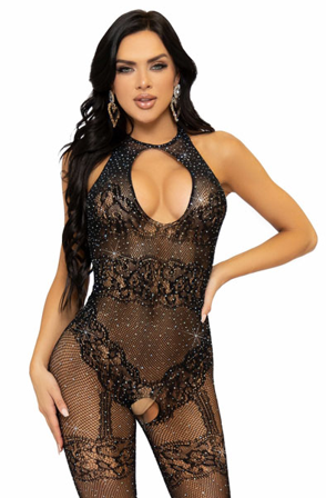 Seamless Fishnet Bodystocking Black - Leg Avenue