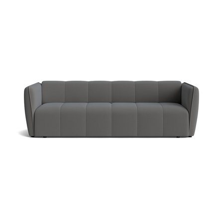 Calma 3-Sitzer-Schlafsofa mit Stauraum, modernes Design in Anthrazit, bequemer Taschenfederkern, einfarbig gesteppt, Bettfunktion 70cm