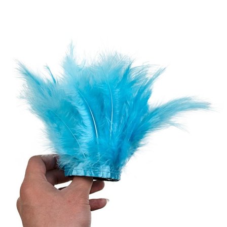 Fjäder Slap Armband Päls Slap Band Armband LAKE BLUE