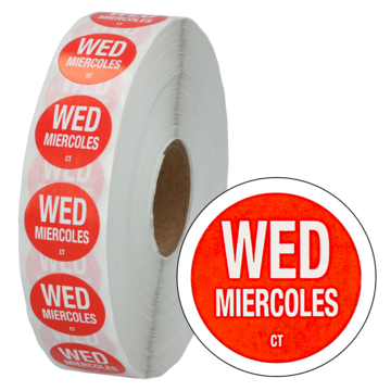 ETIKETT WEDNESDAY RED DOT