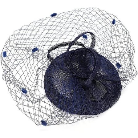 Dames Fascinator Hat med Slør Bryllupshat Partyhat Pillbox Hat Bowler Hat Mini Top Hat