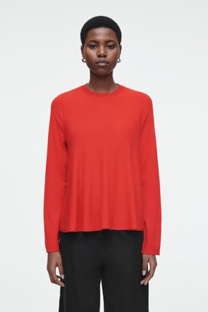 COS Femme Pull Trapèze En Laine Mérinos in Orange