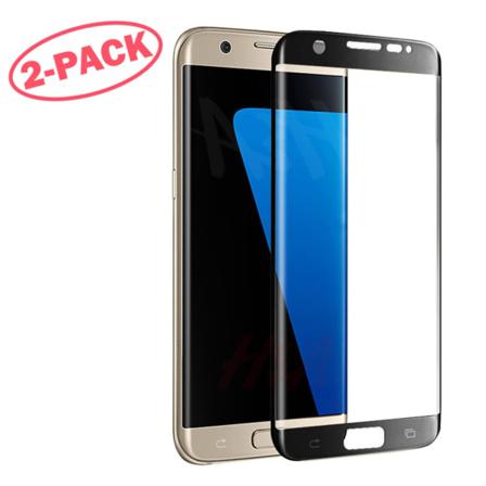 2-pack Skärmskydd Samsung Galaxy S7 - Heltäckande Glas Svart Transparent