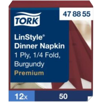 SERVIETT LINSTYLE VINRØD 39X39