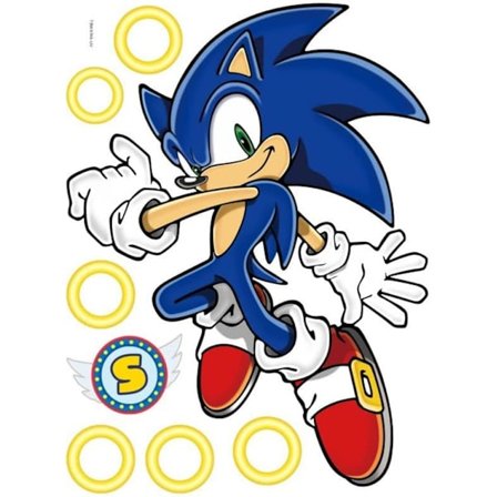 Sonic Wall Decals Sticker, Børns Tegneserie Soveværelse Baggrundsvæg