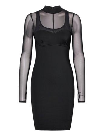Ls Lani Dress Dresses Bodycon Dresses Musta GUESS Jeans
