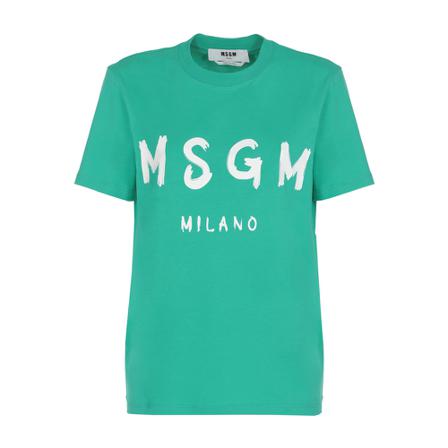 Msgm, T-Shirts Groen, Dames, Maat:S