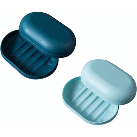 ING Tvålkopp med Lock för Resor och Dusch, Läcksäker Tvålkopp, Låsbar Tvålbehållare, 2 st Tvålkoppar med Lock