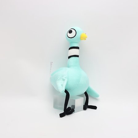 UNSNURNOCH Lad Ikke Due Køre Bus Plyslegetøj - 13, 8" Blåt Udstoppede Dyr med Sorte Striber