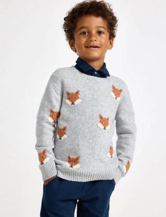 Lindex Stickad Tröja - Grey - 110