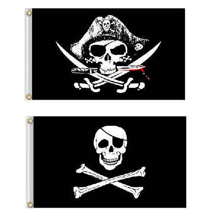 2 stk 2x3 fot Jack Rackham Skull Bone Pirate Flagg for Dekor, ZQKLA