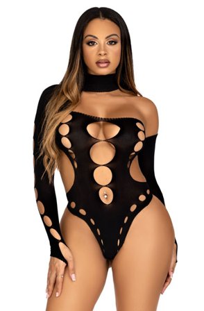Seamless Thong Back Bodysuit Black Onesize - Woome.pl