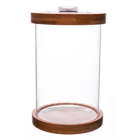 1st Litet Glas Akvarium Bambubas LED Mini Akvarium Bordsdekoration