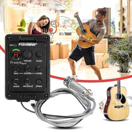 Fishman 4-kaistainen 301 Eq-viritin Piezo-mikrofonin esivahvistin sekoitus akustiselle kitaralle