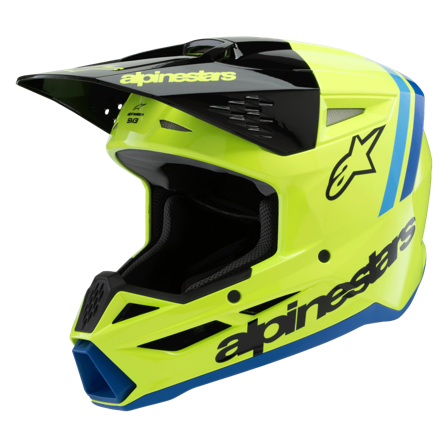 Alpinestars SM3 Radium ECE06 Crosshjälm Barn Gul/Svart/Blå L