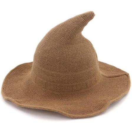 Häxhatt, 56-58cm Hopfällbar, Halloween Jul, Khaki