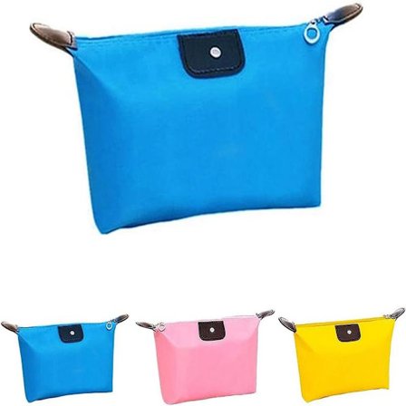 3-pak Små Rejsetasker (Pink, Gul, Blå) - Vandtæt Opbevaringspose og Organizer til Makeup, Kosmetik, Toiletartikler