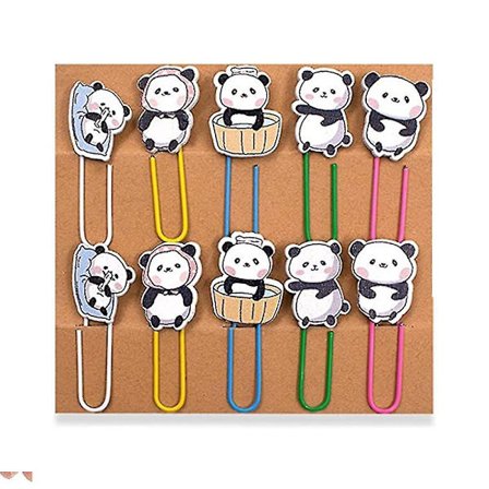 Panda 10 kappaletta, hauskat suunnittelijaeläinleikkeet lahjaksi opiskelijoille Luovat toimistotarvikkeet Söpö Panda Paparazi Paper Clip Animal Set 