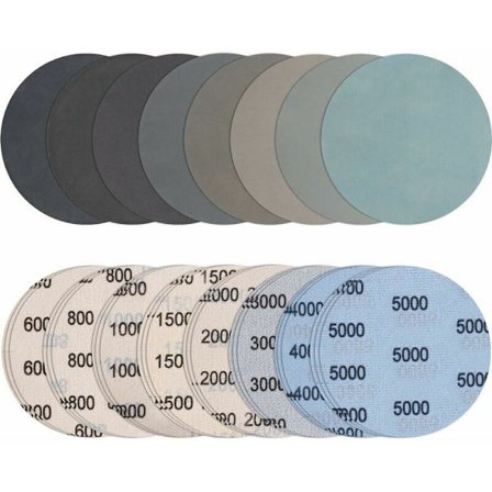 24 stk 125 mm borrelås slipeskiver korn 600/800/1000/1500/2000/3000/4000/5000 runde hullfrie tørre våte slipeskiver for metall og tre thsinde--
