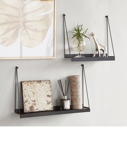 Vägghylla av metall Svart - 50 cm - Linea