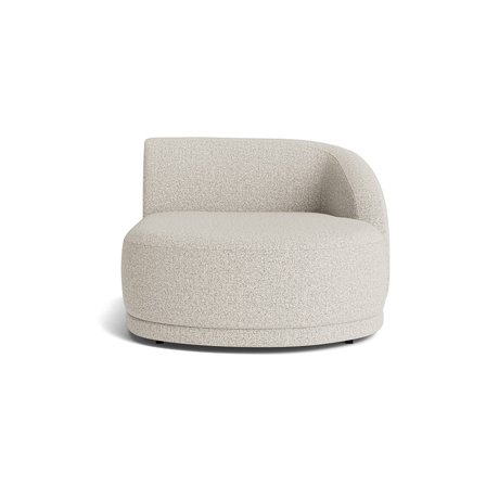 Copenhagen Chaiselong Modul, Højrevendt - Crush Bouclé Råhvid - 110x160x76cm - Elegant Sofa med Koldskum & Buet Design