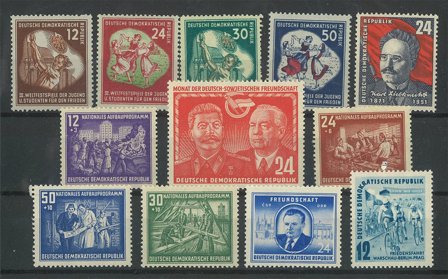 DDR - Sammenstilling af postfriske frimærker