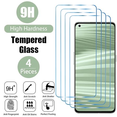 4PCS Härdat glas för Realme Q3s skärmskydd glas