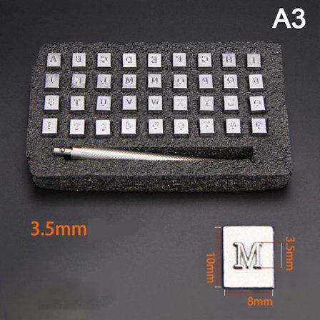 36 kpl Teräksinen Aakkoskirjain Numero nahka Leima Rei'itys Set Leat