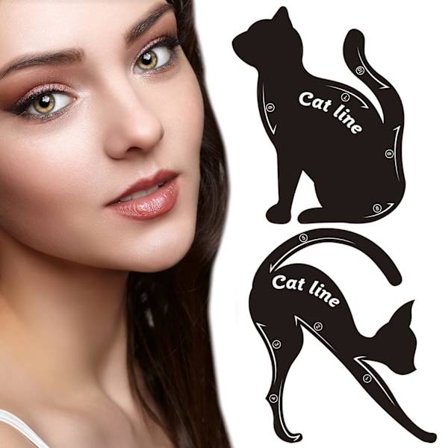 2-pack Eyeliner Stencils för Cat Eye Winged Eyeliner och Smokey Eyeshadow Applikatorer Formverktyg Guide Cat Eyeliner Sticker Ögonbrynspenna Stencil 