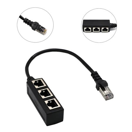 RJ45 Ethernet-splitterkabel, RJ45 Ethernet-adapter, RJ45-nätverksadapter 1 hane till 3 hona, Ethernet LAN-kabel förlängare