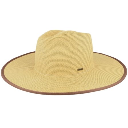 Brixton - Beige straw Hoed - Santiago Straw Rancher Natural Straw Hat @ Hatstore