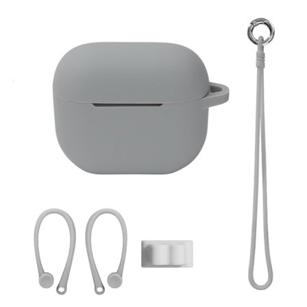AirPods 3 silikoninen säilytyslaukku lisävarusteineen - Harmaa